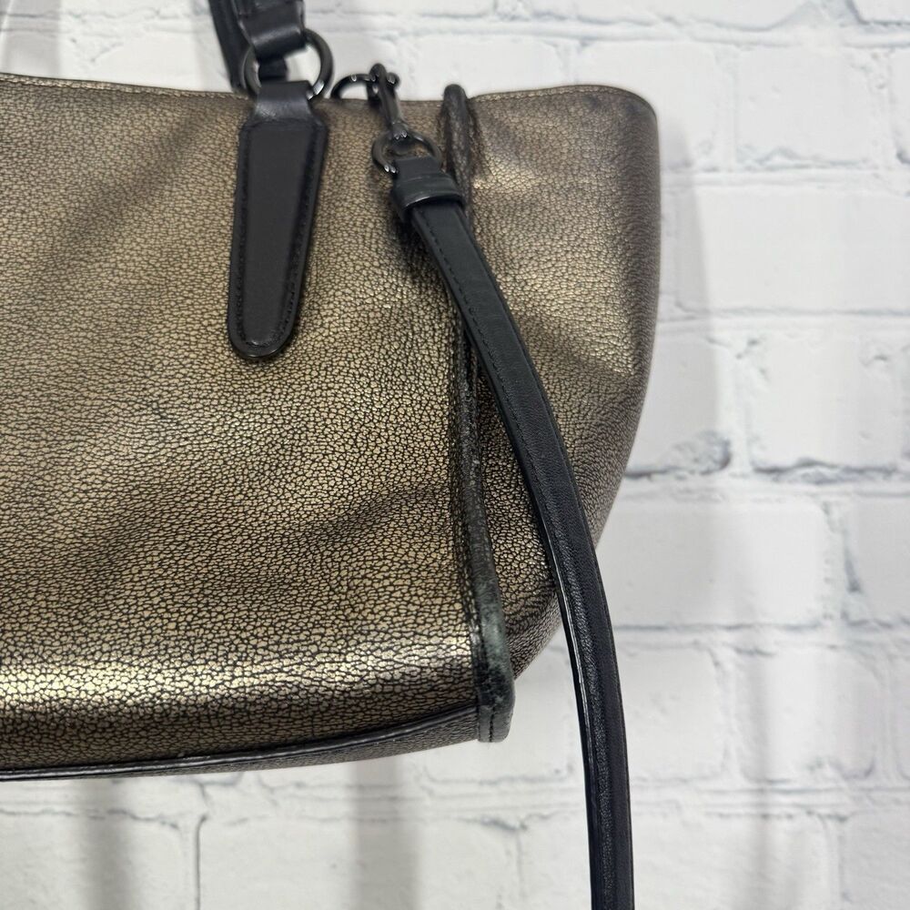 Coach Crosbody Bag Mini Carryall in Metallic Leather Handbag Party Colorblock - Picture 7 of 16